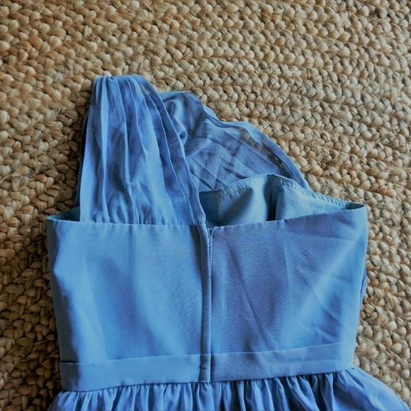 Alfred Angelo Blue Dress S4 1-Shoulder Fit & Flare - Picture 2 of 7